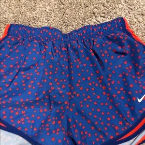 Nike Blue Athletic Shorts with Red Star Print